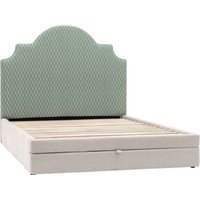 Wabash Fabric Double Bed With 2 Drawers In Taupe
