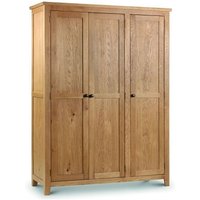 Mabli Three Doors Wooden Wardrobe In Waxed Oak Finish