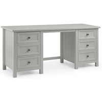 Madge Wooden Dressing Table In Dove Grey Lacquer