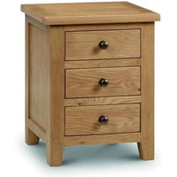 Mabli Three Drawers Bedside Cabinet In Waxed Oak Finish