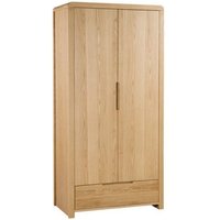 Camber Wooden Wardrobe In Waxed Oak With Two Doors