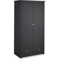 Raddix Wardrobe In Anthracite With 2 Doors And 1 Drawer
