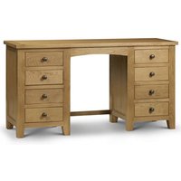 Mabli Twin Pedestal Dressing Table In Waxed Oak