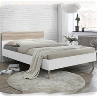 Appleton Wooden Single Bed In White And Oak Effect