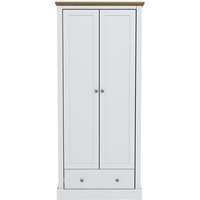 Devan Wooden Wardrobe With 2 Doors And 1 Drawer In White