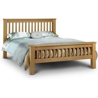 Achaia Wooden High Foot End King Size Bed In Oak