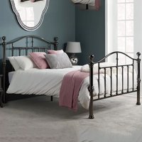 Vittorio Metal Double Bed In Black Nickel