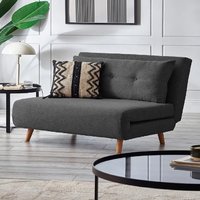 Rattvik Fabric Single Sofabed With Oak Legs In Mid Grey