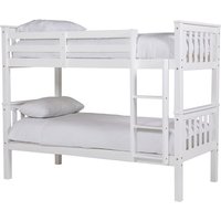 Beverley Wooden Single Bunk Bed In White