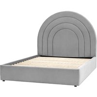 Ancona Polyester Fabric King Size Bed In Elephant