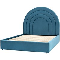 Ancona Polyester Fabric King Size Bed In Kingfisher