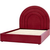 Ancona Polyester Fabric King Size Bed In Russett