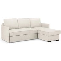 Melina Fabric Corner Sofa Bed In Beige