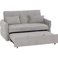 Canton Fabric Sofa Bed In Silver Grey
