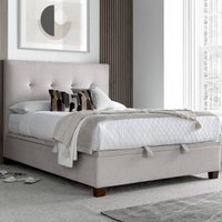 Walker Velvet Ottoman Storage Double Bed In Clay