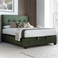 Walker Velvet Ottoman Storage King Size Bed In Winter Moss