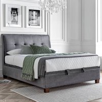 Accord Fabric Ottoman Storage Double Bed In Vogue Grey