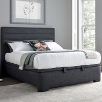 Alton Fabric Ottoman Storage Double Bed In Slate