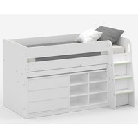 Vestal Wooden Single Mid Sleeper Bunk Bed With Storage In White