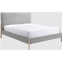 Covington Fabric King Size Bed With Wooden Legs In Steel Grey