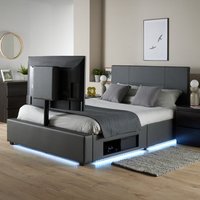 XR Living Ava TV Bed with LED Lights and TV Mount