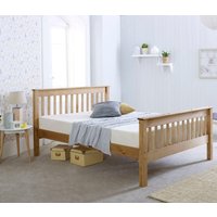Somerset - Double - Waxed Pine - Wooden - High Foot-End Bed - 4ft6 - Happy Beds