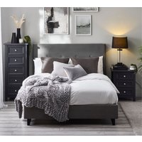 Shoreditch - Small Double Bed - Grey - Velvet - 4ft - Happy Beds