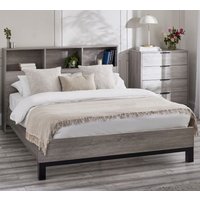 Bali – King Size– Bookcase Storage Bed – Grey Oak – Wooden – 5ft - Happy Beds