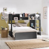 Owen - Single - Storage Mid Sleeper with Underbed - Anthracite - Wooden - 3ft - Happy Beds