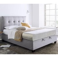 Walkworth - King Size - Ottoman Bed - Light Grey - Fabric - 5ft - Happy Beds