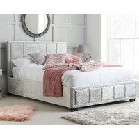 Hannover - Double -Light Grey - Velvet - 4ft6 - Happy Beds