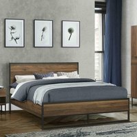 Houston - Double -Walnut - Wood - 4ft6 - Happy Beds