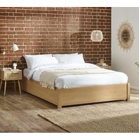 Westbrook – Double – Platform Ottoman Storage Bed – Oak – Wooden – 5ft - Happy Beds