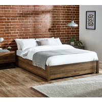 Westbrook – Double – Platform Ottoman Storage Bed – Rustic– Wooden – 4ft6 - Happy Beds