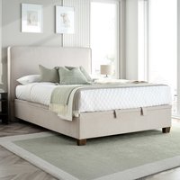 Newton - Double ? Ottoman Storage Bed - Stone Grey - Velvet - 4ft6