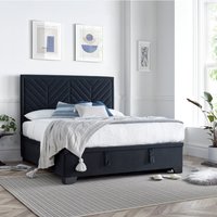 Watson - Super King Size - Ottoman Storage Bed - Dark Grey - Fabric - 6ft - Happy Beds