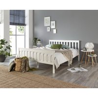 Solid Wood Bed Frame in White with Hand Tufted UK Made Mattress - Package Deal