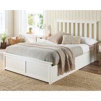 Aspire Atlantic Wooden Ottoman Bed Frame White Wood Solid Bedstead