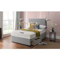 Silentnight Vilana Limited Edition Miracoil Divan Bed Set, Superking, No Headboard Required, Half Ottoman Storage, Slate Grey