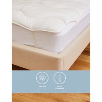 M&S Collection Comfortably Cool Mattress Topper - DBL - White, White